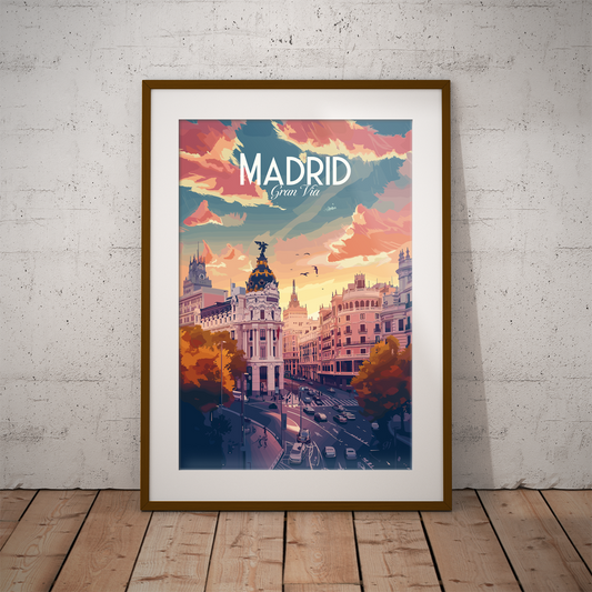 Madrid - Gran Via | Poster di viaggio