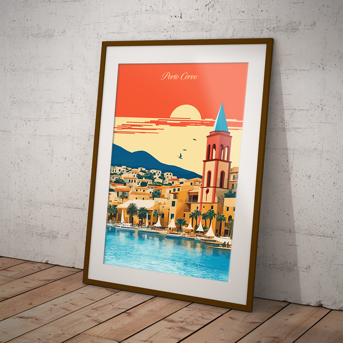 Porto Cervo poster by bon voyage design