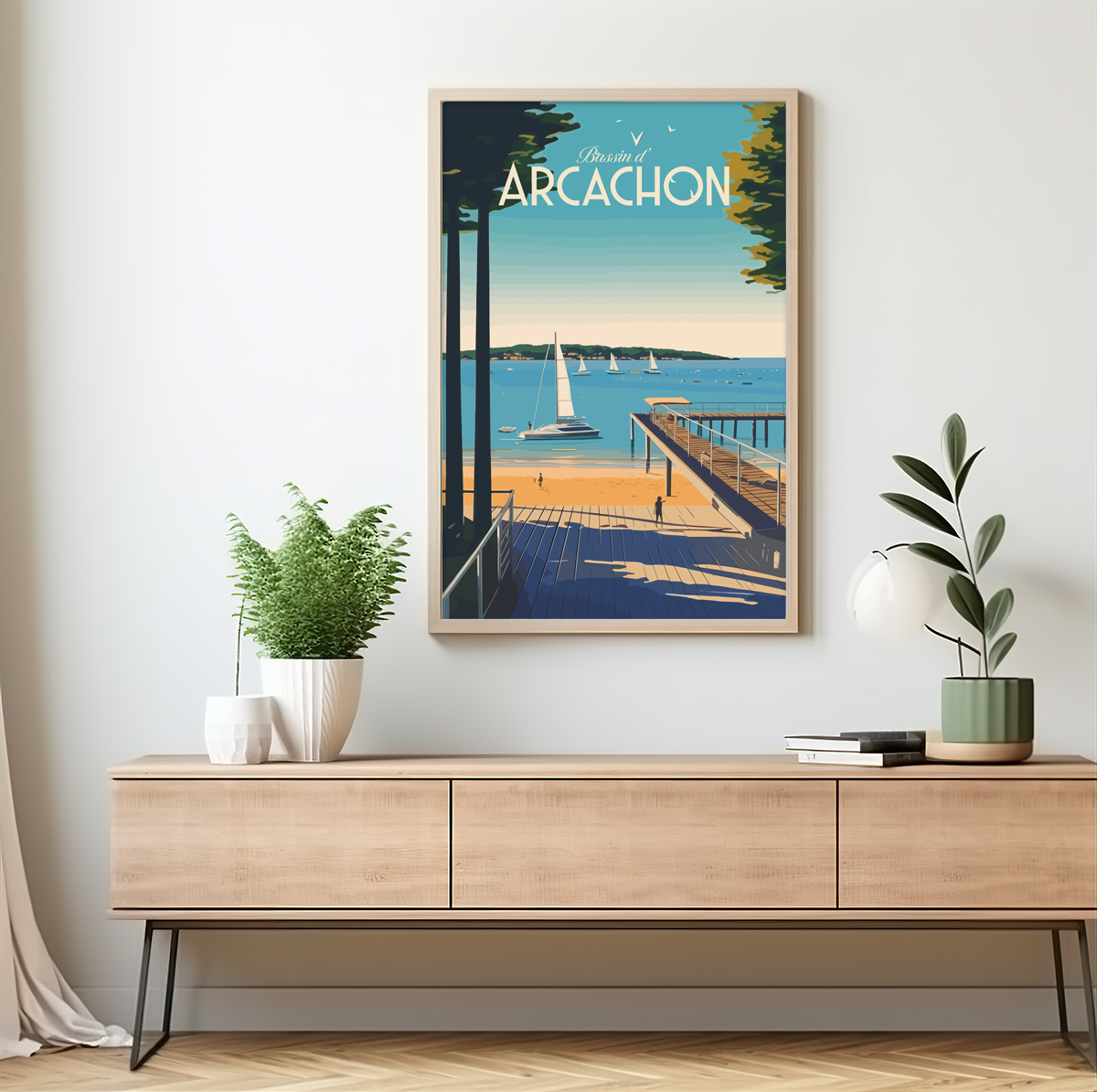 Arcachon - Plage poster by bon voyage design