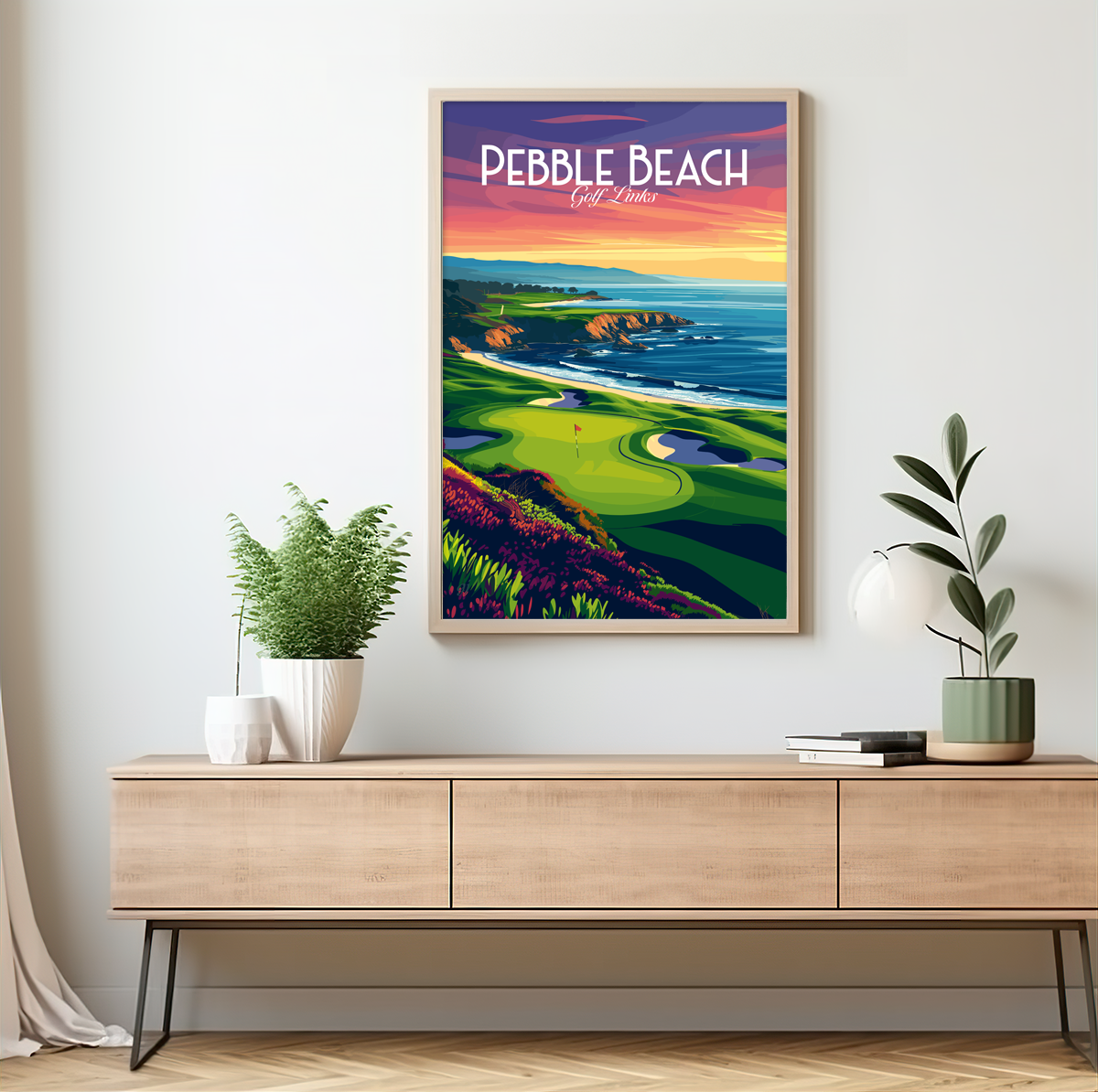 Pebble Beach poster by bon voyage design