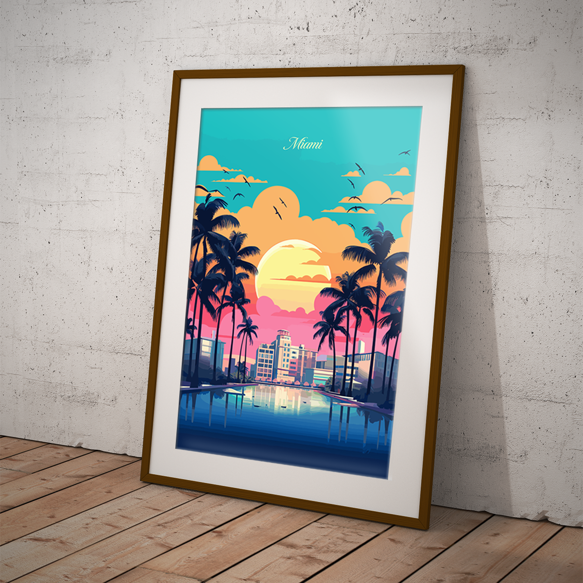 Miami Beach poster by bon voyage design