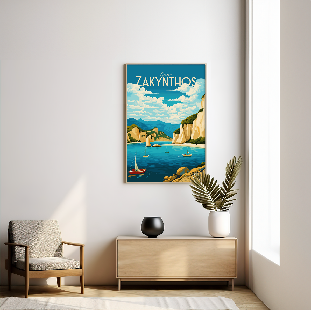 Zakynthos poster by bon voyage design