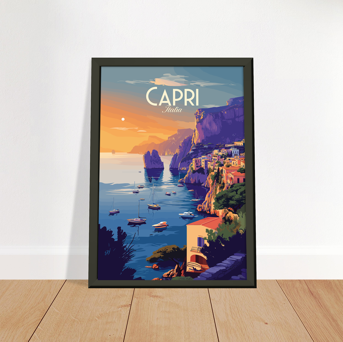 Capri - Rocks poster by bon voyage design