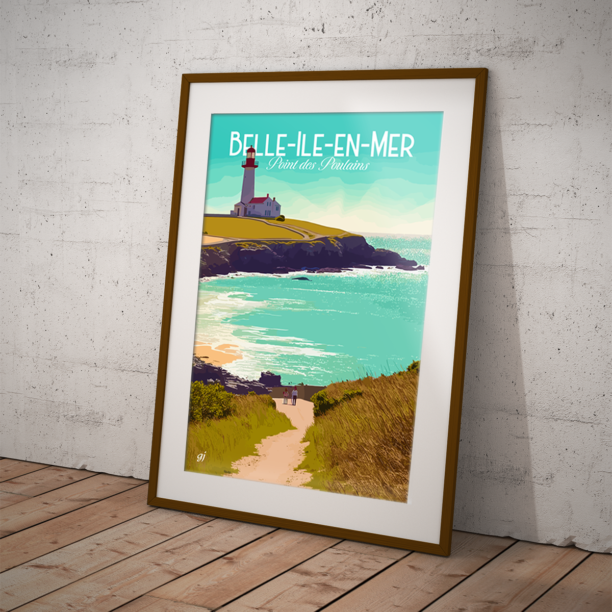 Belle-Ile-en-Mer - Pointe des Poulains poster by bon voyage design