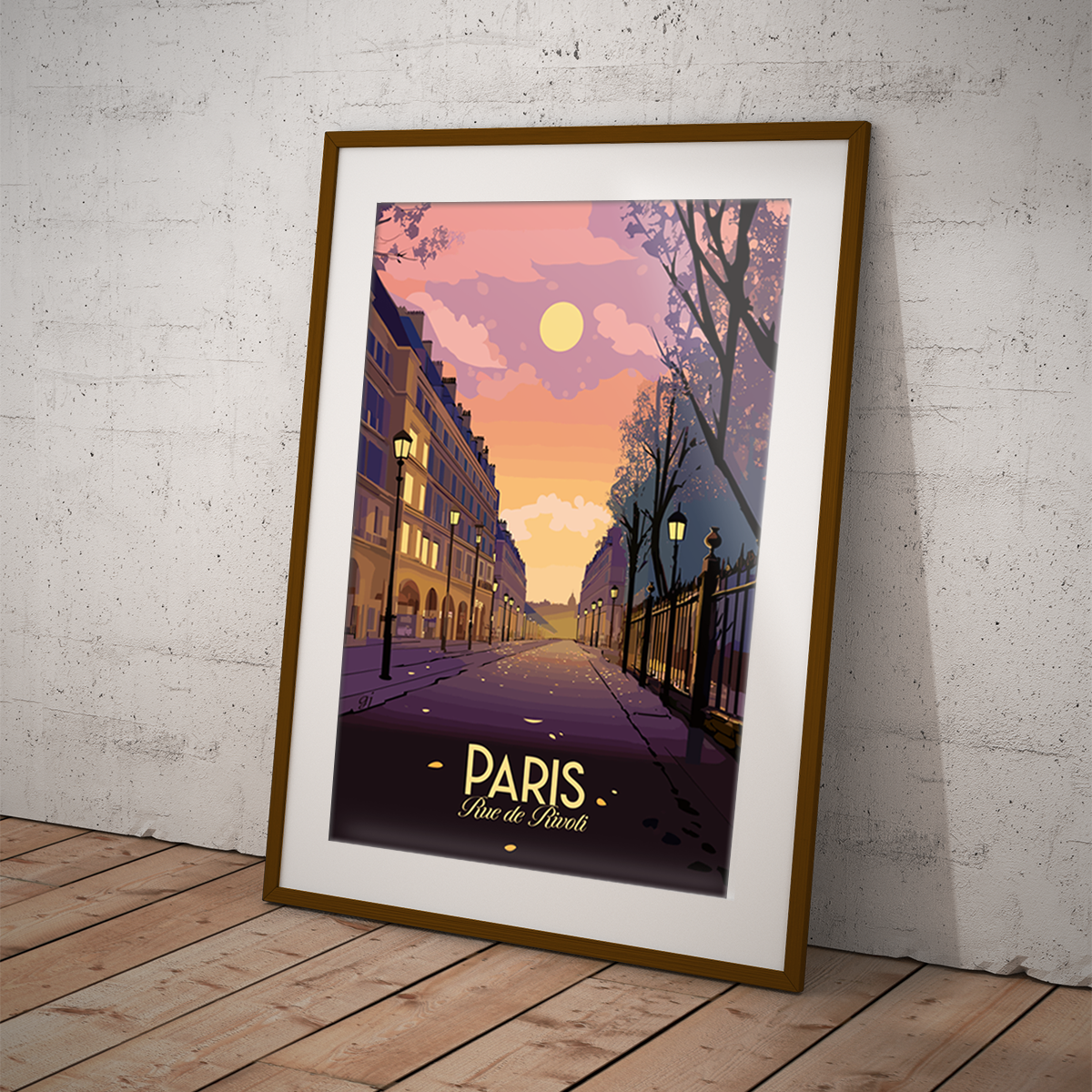 Paris - Rue de Rivoli poster by bon voyage design