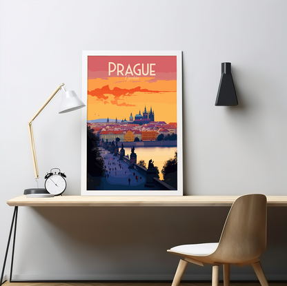 Prague poster by bon voyage design