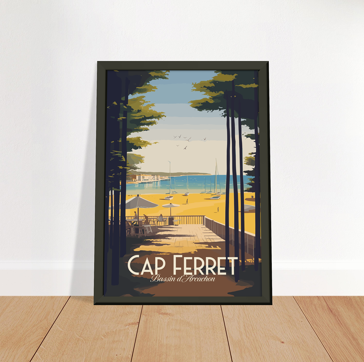 Cap Ferret - Plage poster by bon voyage design