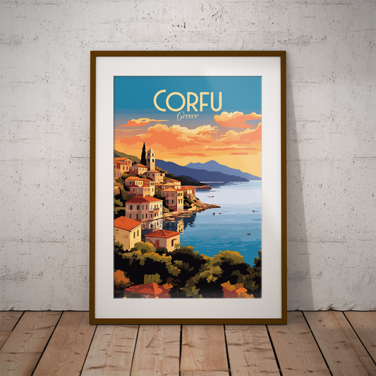 Corfu poster by bon voyage design