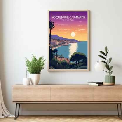 Roquebrune-Cap-Martin poster by bon voyage design