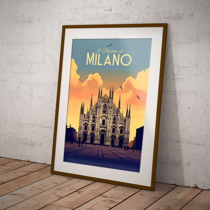 Poster 50x70 Duomo Pastello - Milano – 23Bassi Home