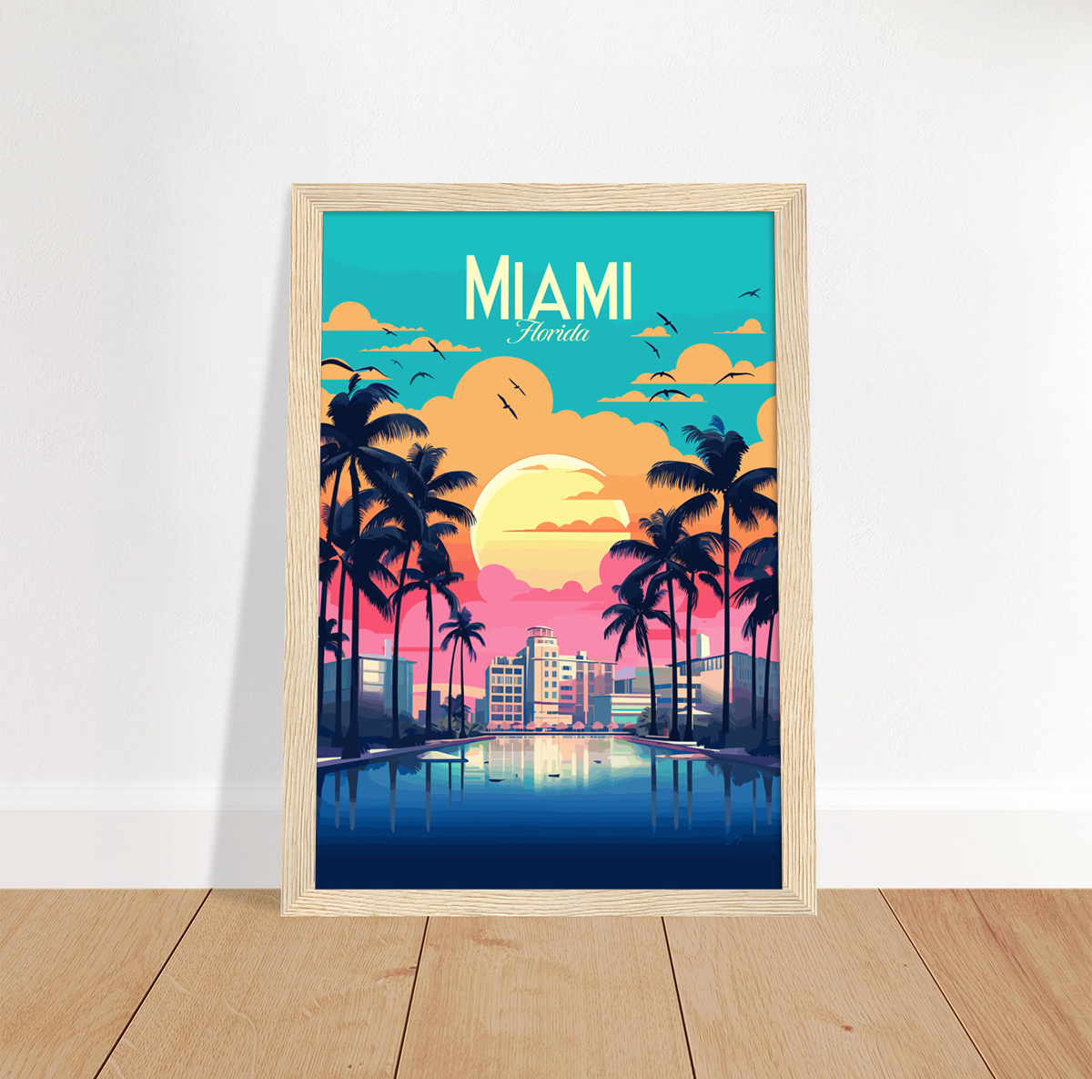 Miami Beach poster by bon voyage design