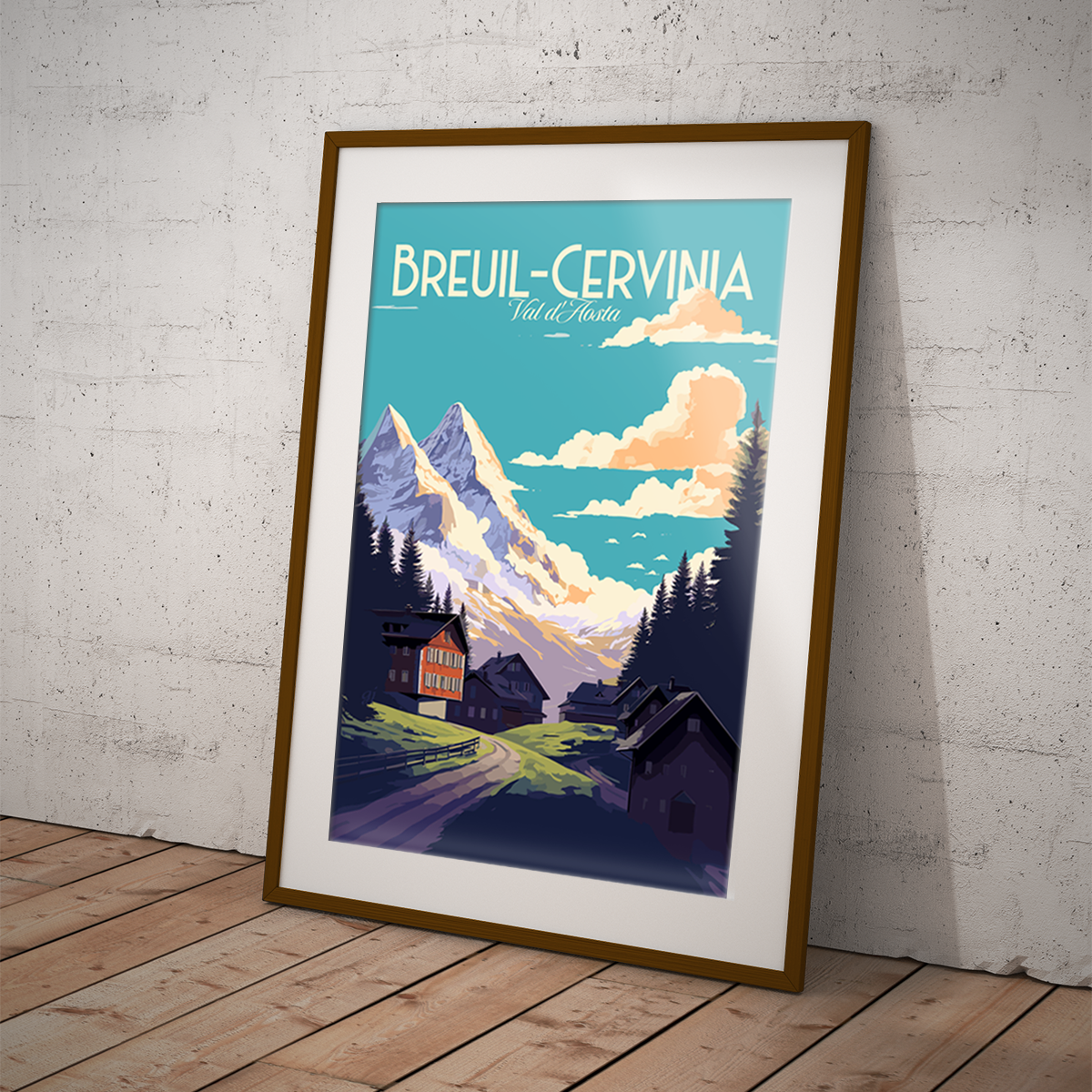 Breuil-Cervinia poster by bon voyage design