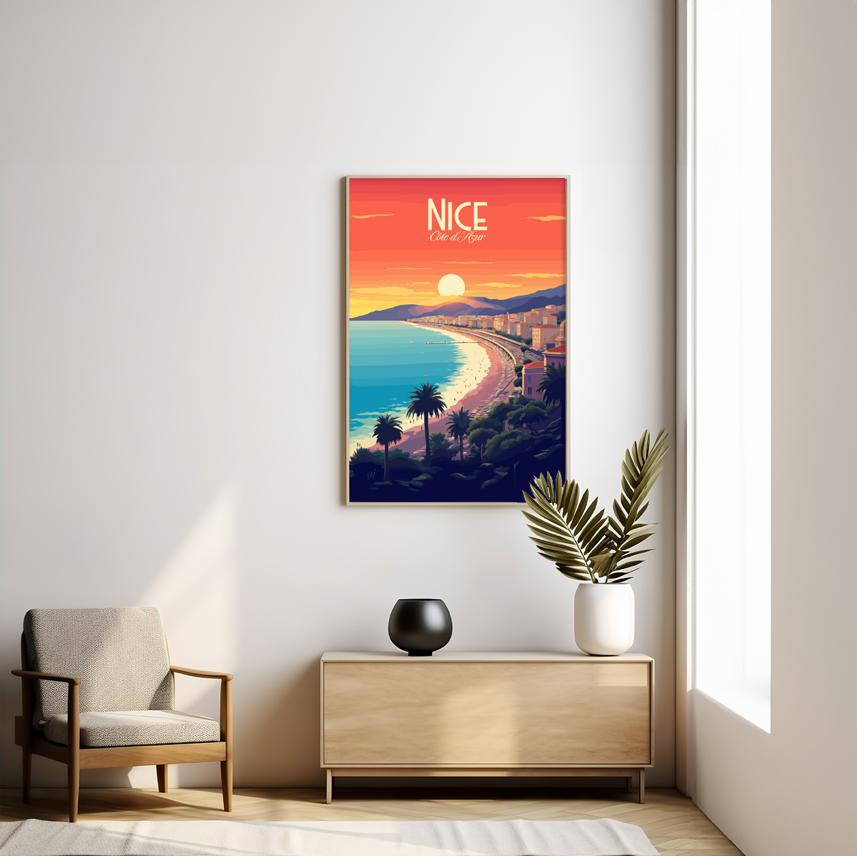 Nice - Beach poster by bon voyage design
