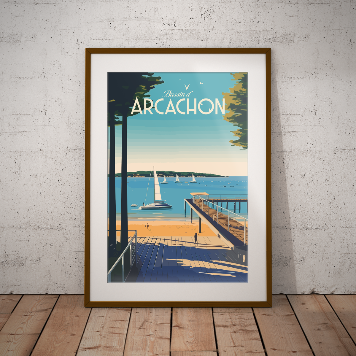 Arcachon - Plage poster by bon voyage design