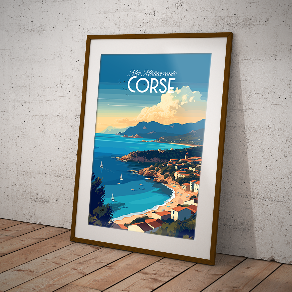 Corse - Plage poster by bon voyage design