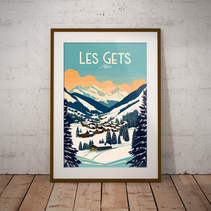 Les Gets poster by bon voyage design