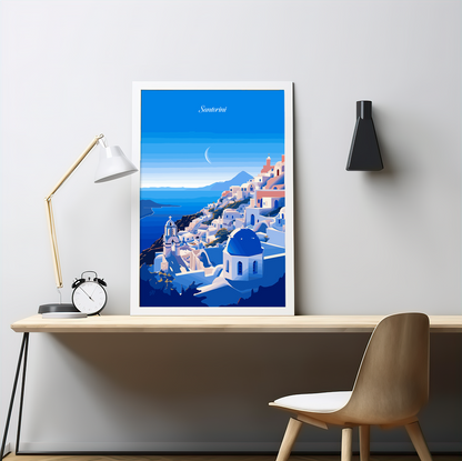 Santorini poster by bon voyage design