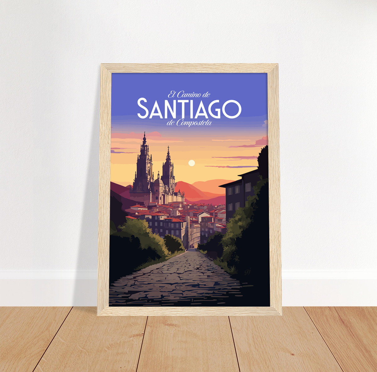 Santiago de Compostela poster by bon voyage design