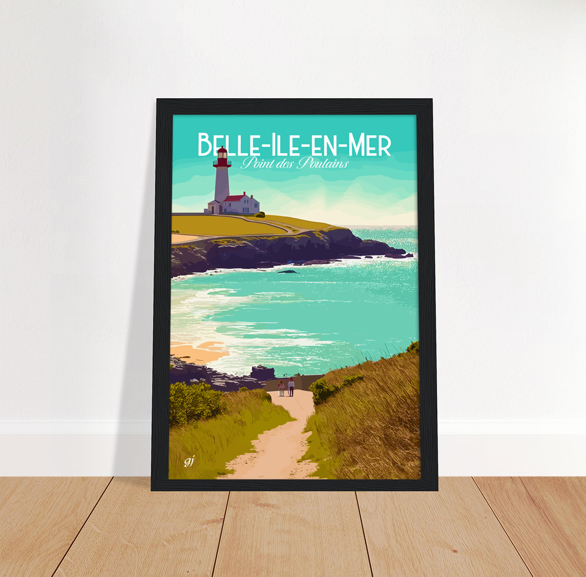 Belle-Ile-en-Mer - Pointe des Poulains poster by bon voyage design
