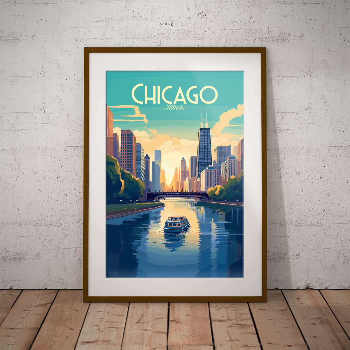 Chicago - River poster by bon voyage design