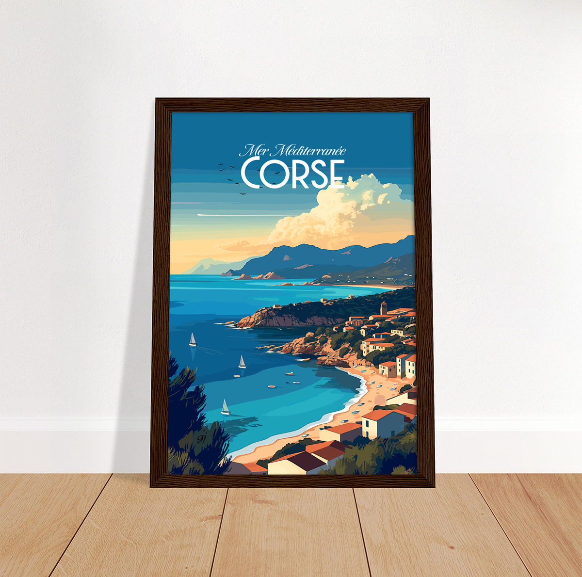 Corse - Plage poster by bon voyage design