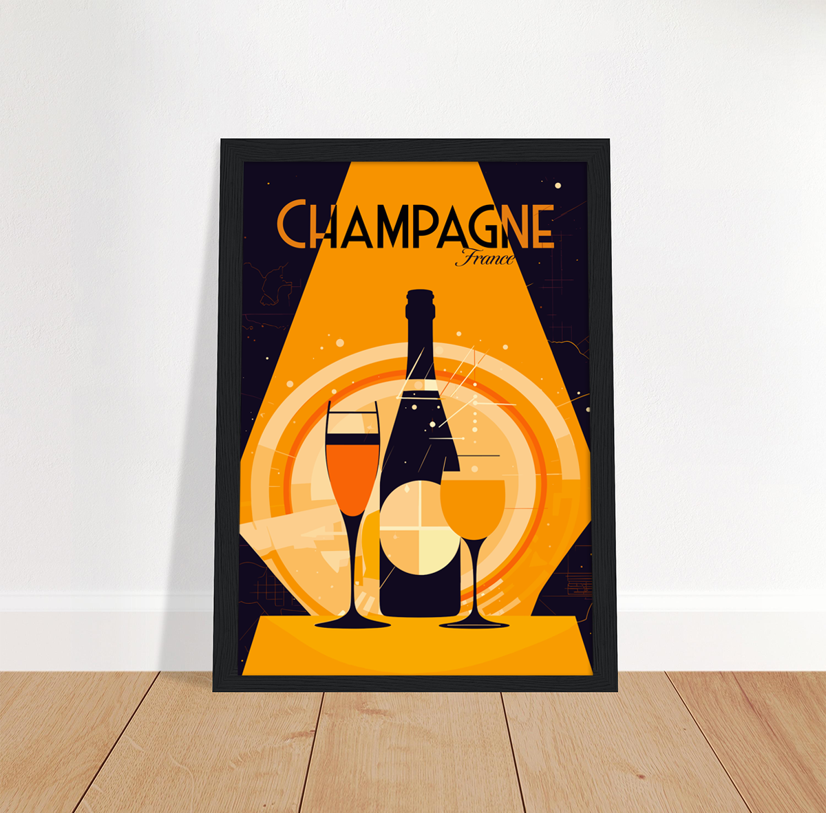 Champagne poster by bon voyage design