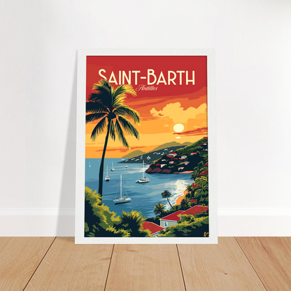 Saint Barth - Beach poster by bon voyage design