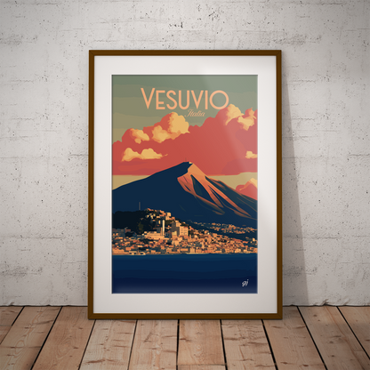 Vesuvio poster by bon voyage design