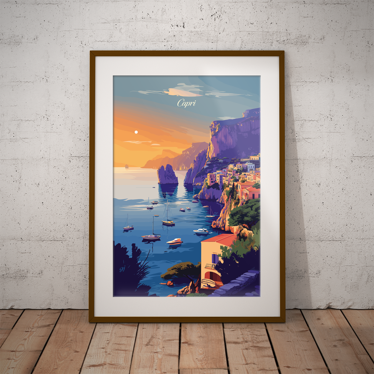 Capri - Rocks poster by bon voyage design