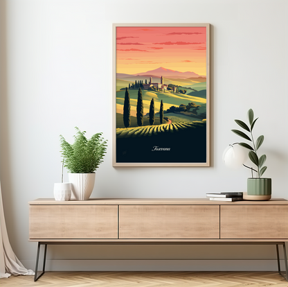 Toscana - Vineyards poster by bon voyage design