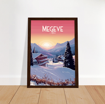 Megeve - Village poster by bon voyage design
