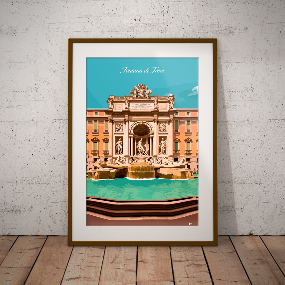 Roma - Fontana di Trevi poster by bon voyage design