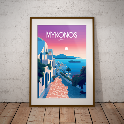 Mykonos poster by bon voyage design