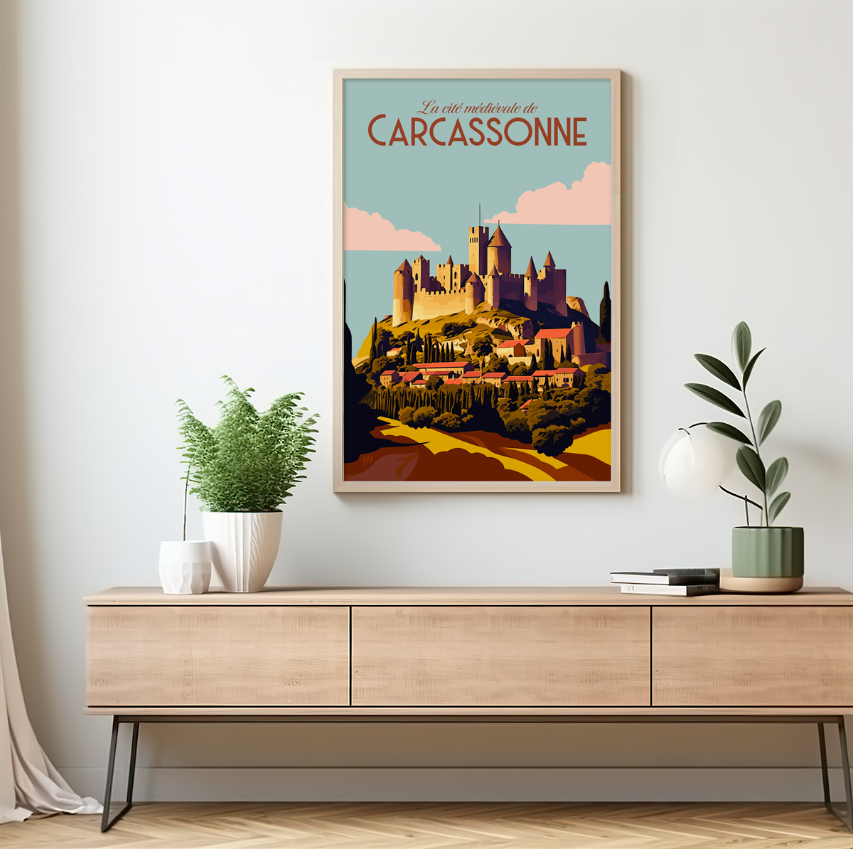 Carcassonne poster by bon voyage design