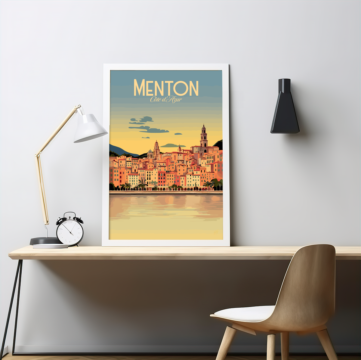 Menton poster by bon voyage design
