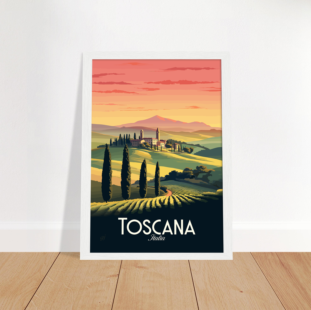 Toscana - Vineyards poster by bon voyage design