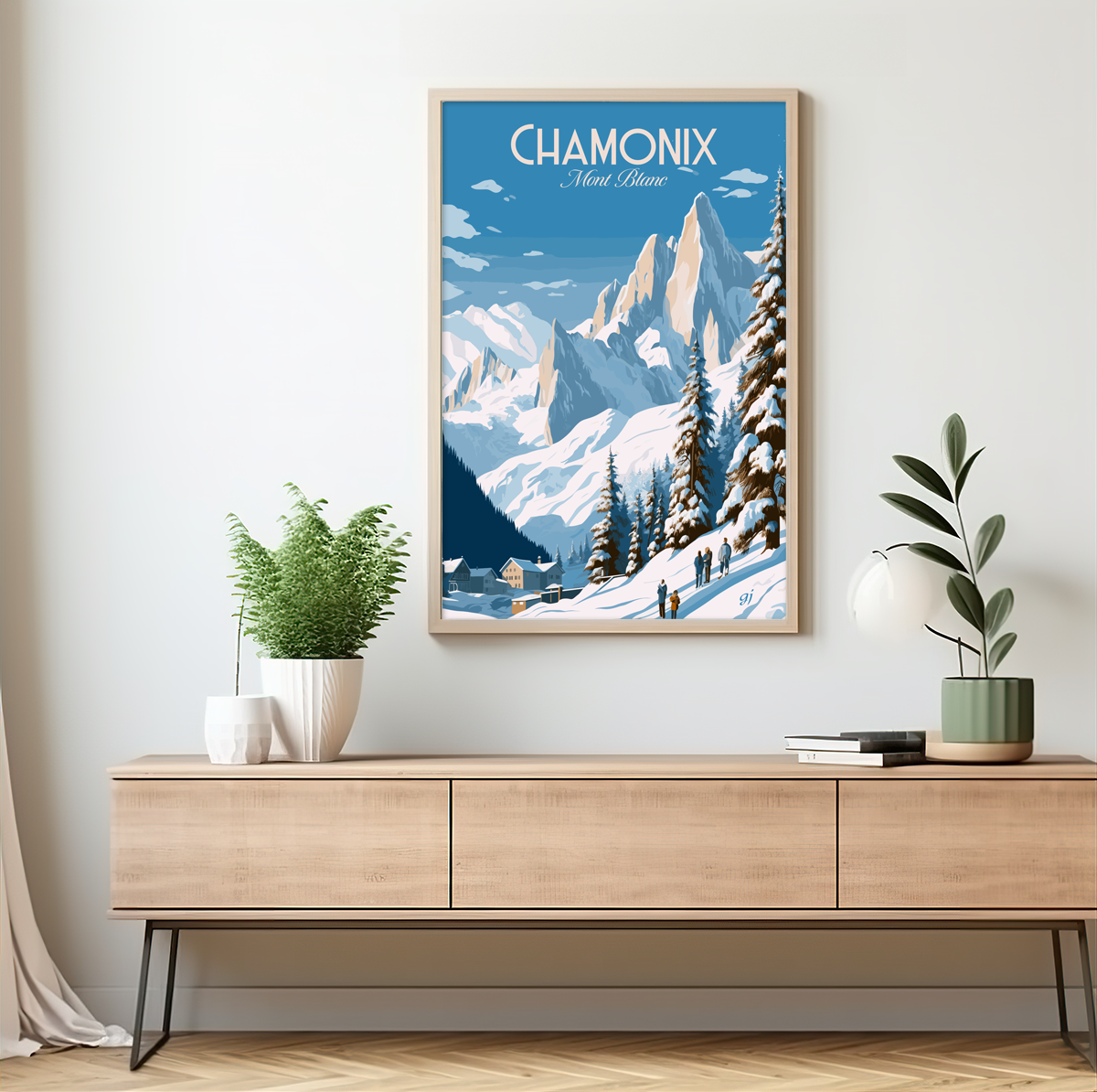 Chamonix poster by bon voyage design