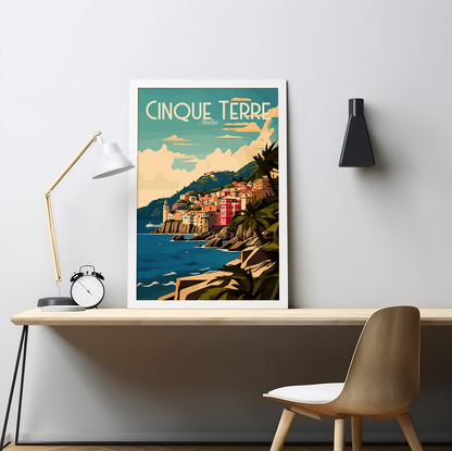 Cinque Terre poster by bon voyage design