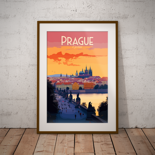 Prague poster by bon voyage design