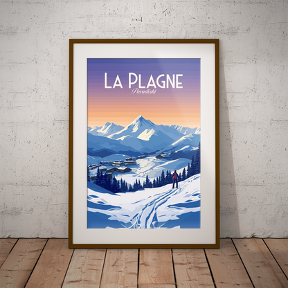 La Plagne poster by bon voyage design