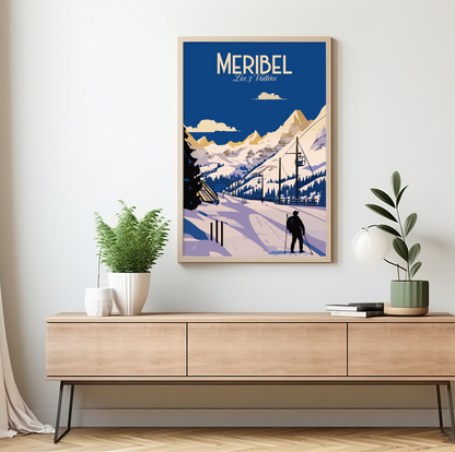 Meribel poster by bon voyage design