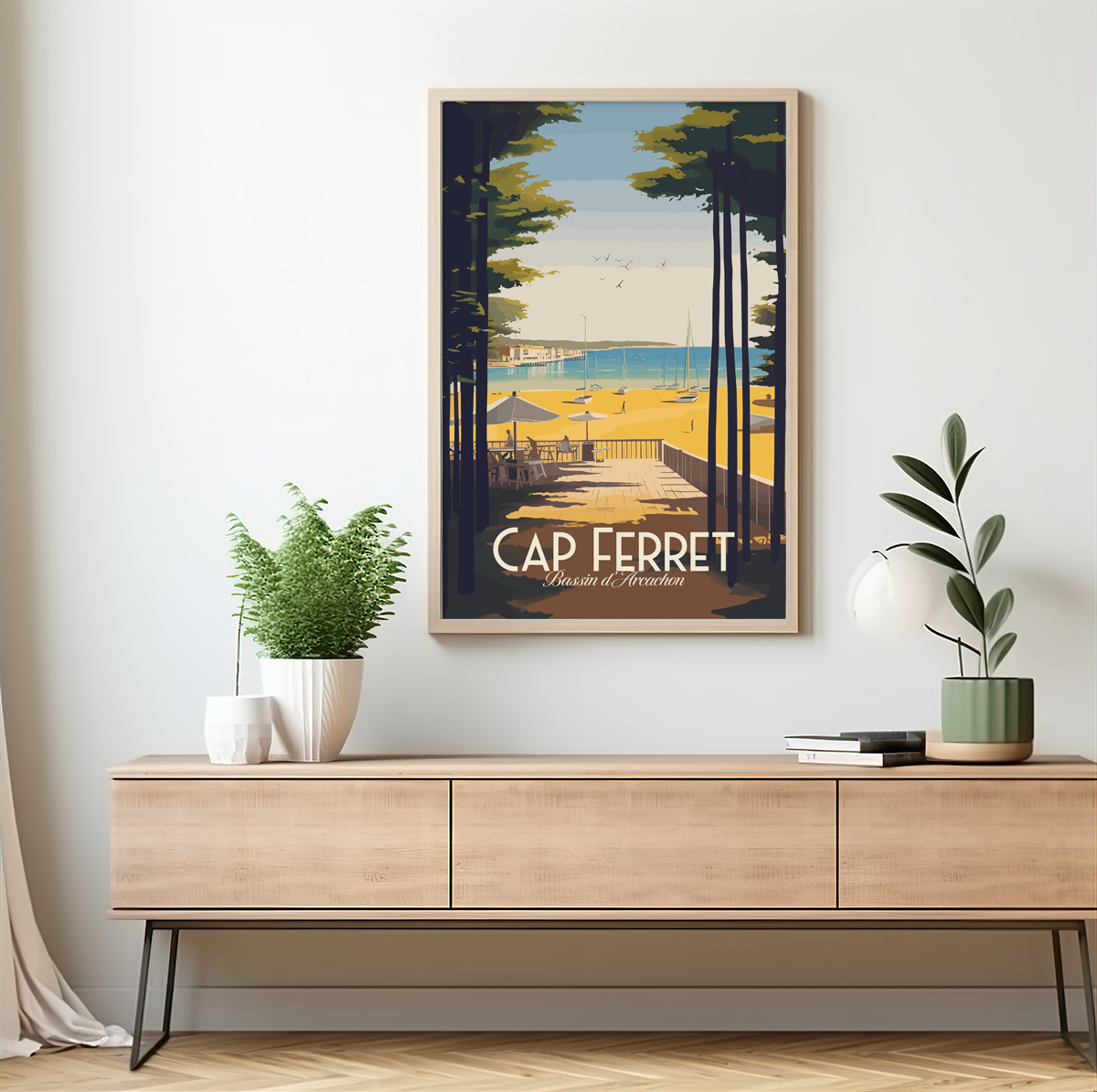 Cap Ferret - Plage poster by bon voyage design