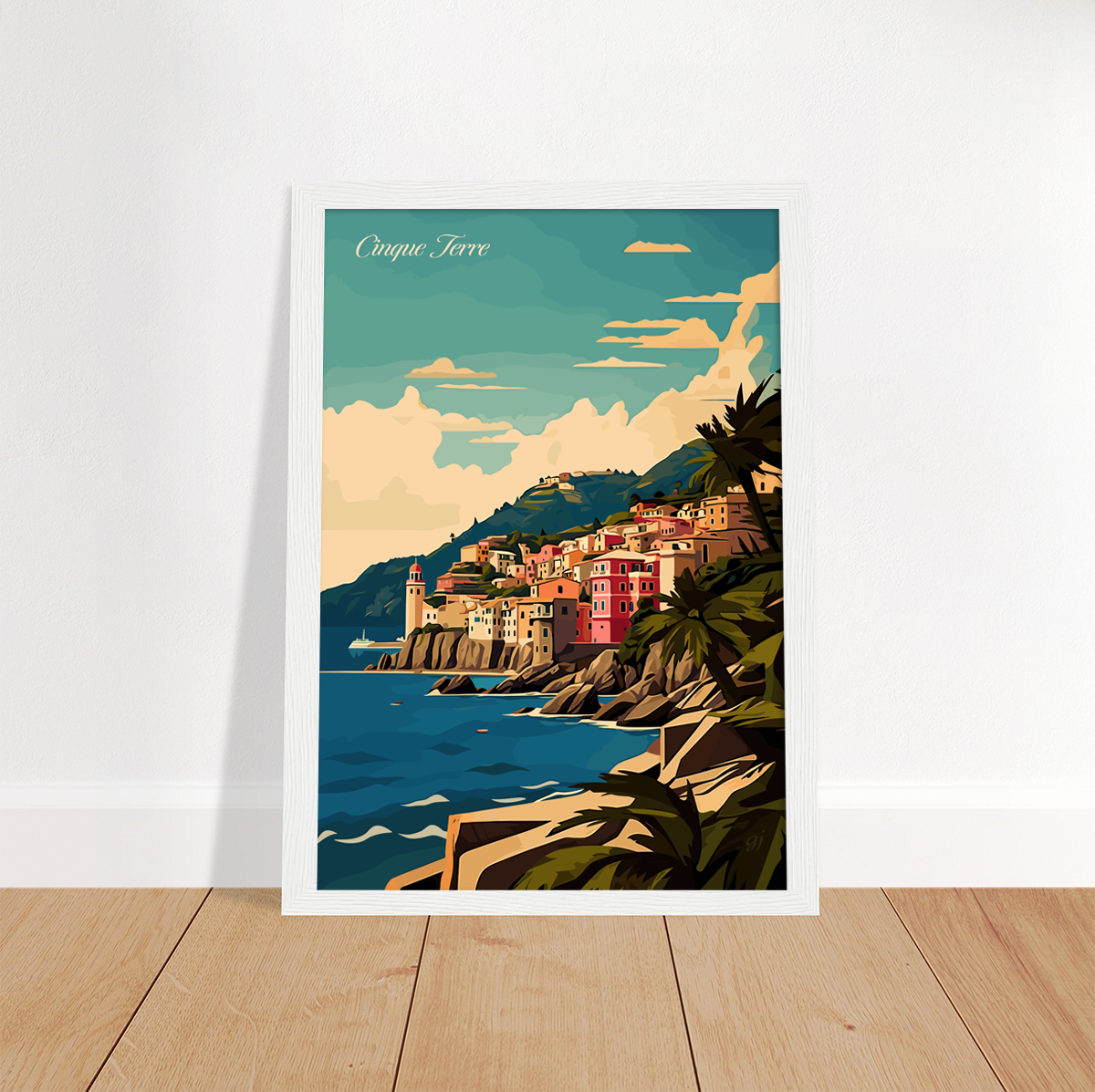 Cinque Terre poster by bon voyage design