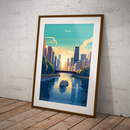 Chicago - River poster by bon voyage design