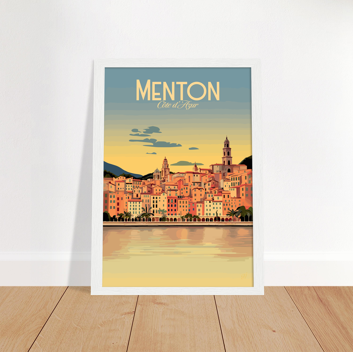 Menton poster by bon voyage design