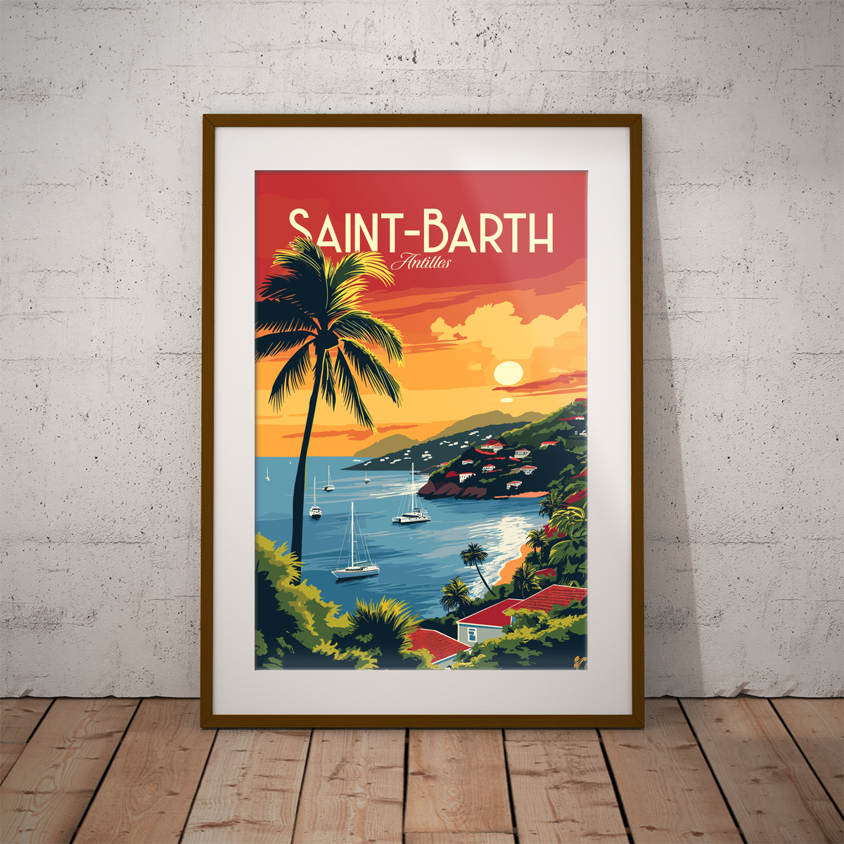 Saint Barth - Beach poster by bon voyage design