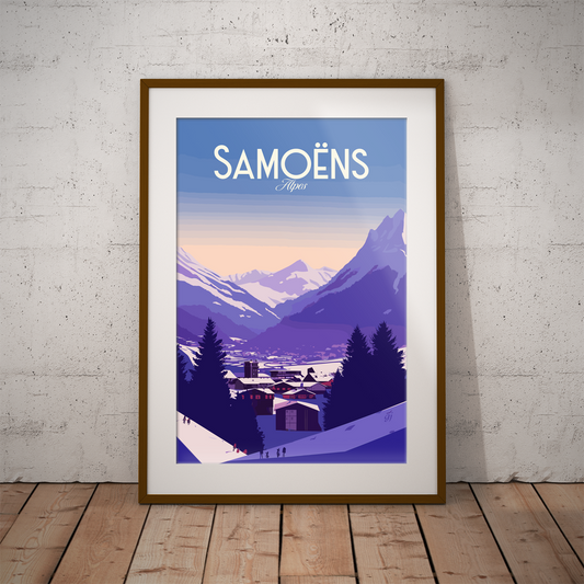 Samoens poster by bon voyage design
