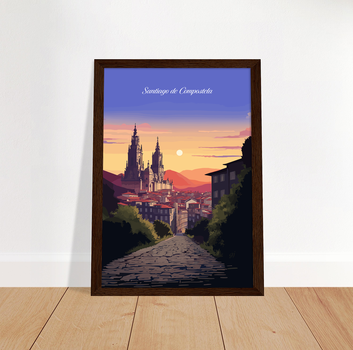 Santiago de Compostela poster by bon voyage design